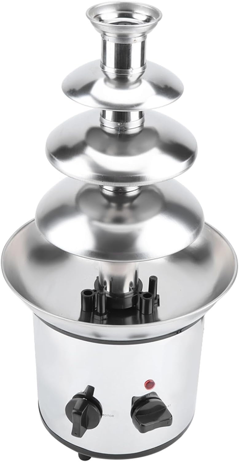 4 Tier Chocolate Fountain Machine Stainless Steel Fondue Melter Party