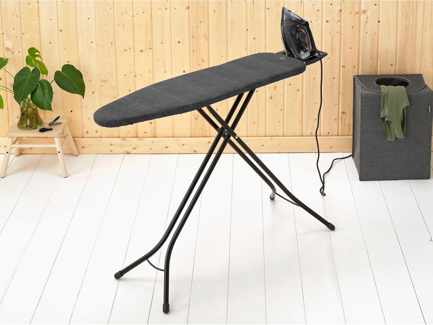 Compact Ironing Board 110x30cm Adjustable Height Steam Iron Rest Foldable