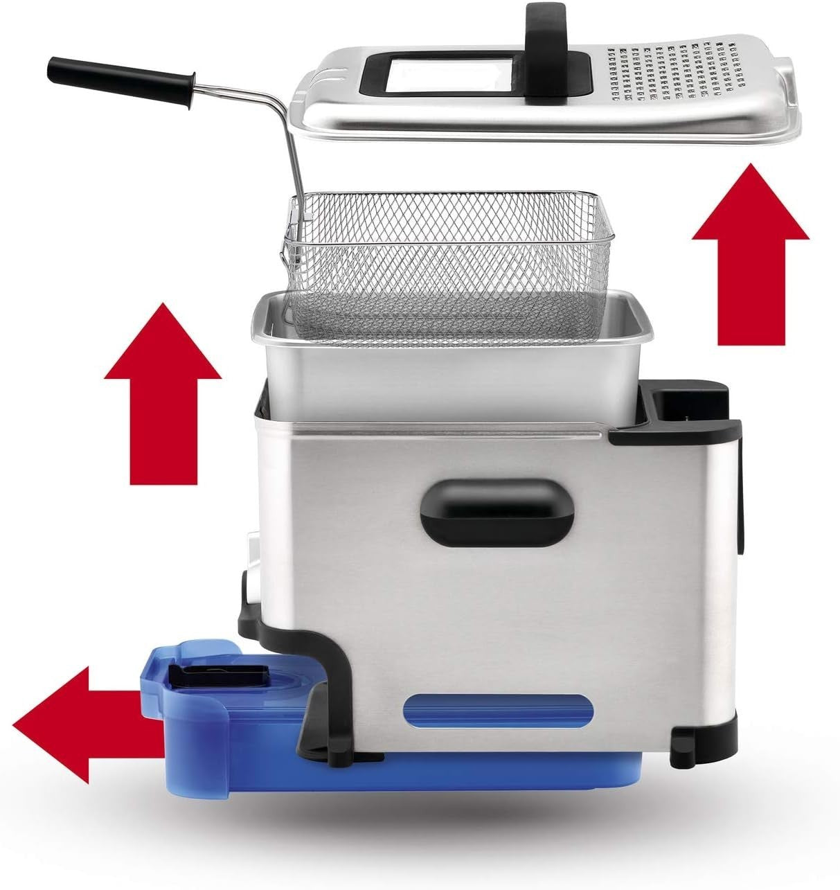Electric Deep Fryer 2300W Stainless Steel Single Tank Countertop Fryer Home