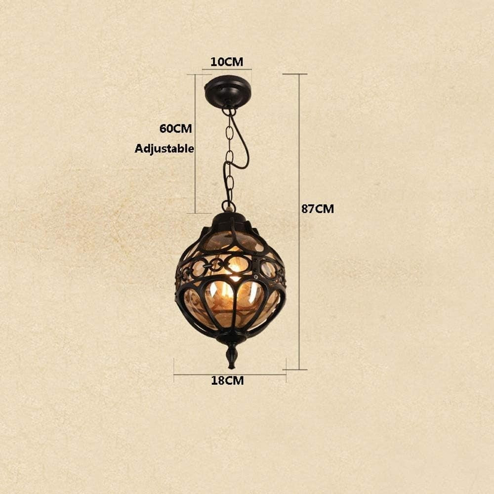IP65 Outdoor Hanging Lantern Black Mediterranean Pendant E27 Lamp
