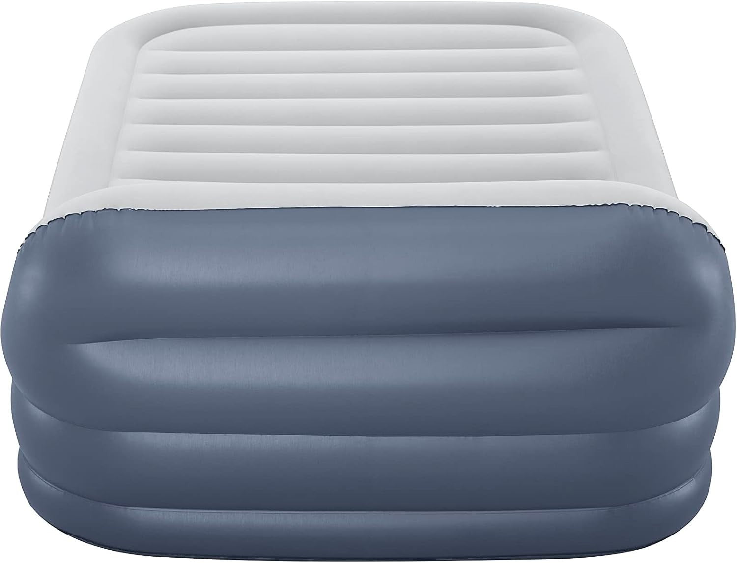 Queen Inflatable Air Bed Built-In Electric Pump Raised Headboard