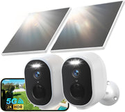 2K Wireless Solar Security Camera 2 Pack Colour Night Vision WiFi