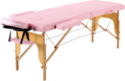 Portable Wooden Massage Table Adjustable Height Beauty Tattoo Spa Bed Pink