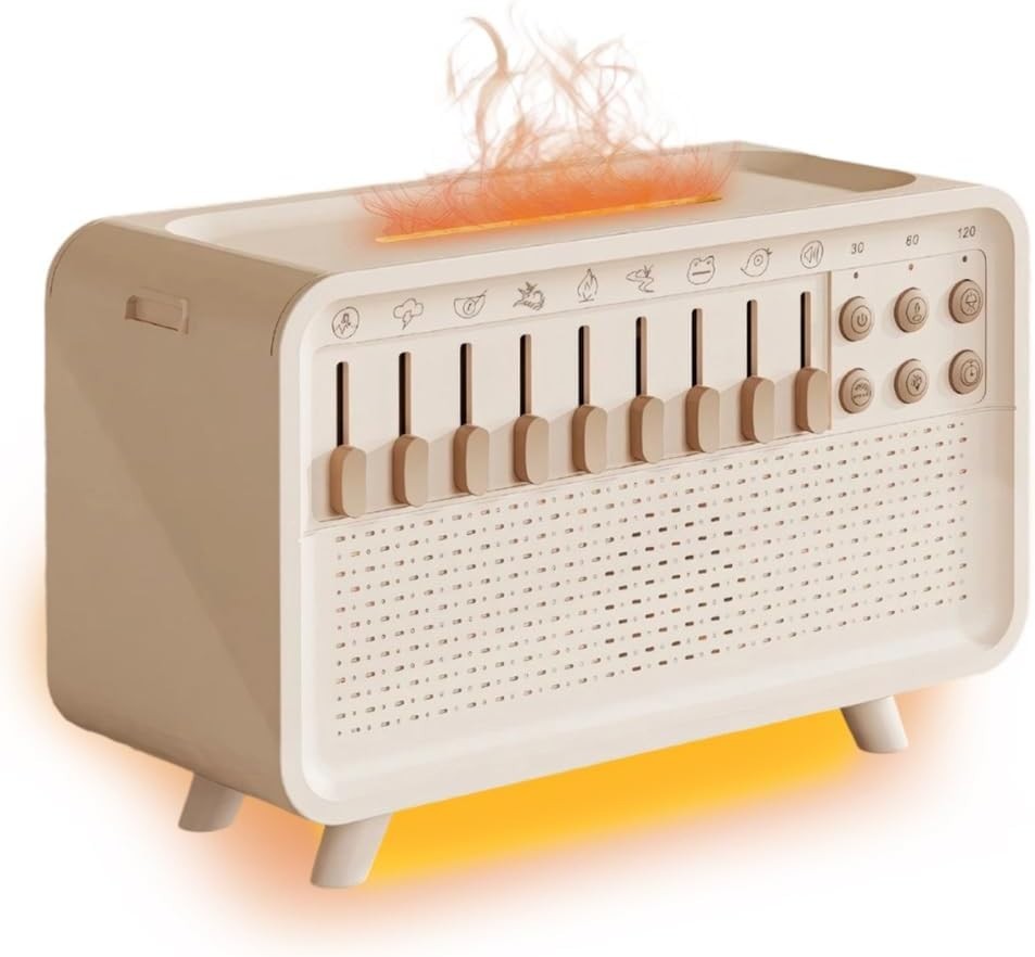 White Noise Machine with Humidifier, 8 Sleep Sounds, Night Light & Bluetooth