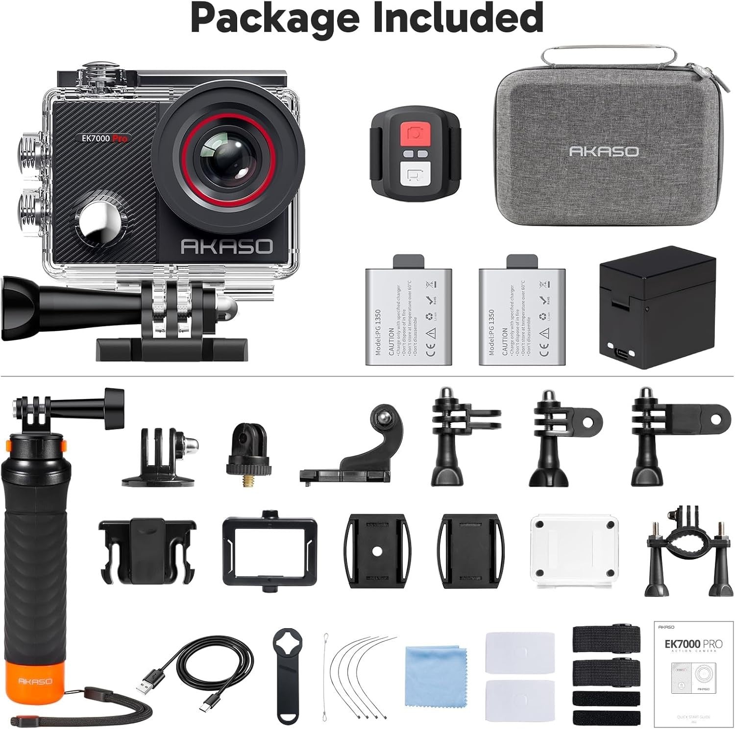 4K Action Camera Waterproof 40M WiFi Touchscreen Sports Cam Kit
