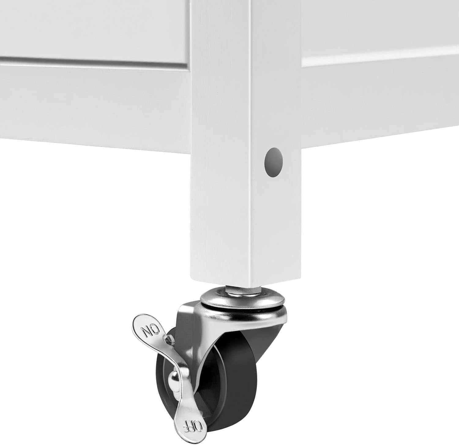 Kitchen Island Trolley on Wheels with Cabinet Drawer Hooks Rolling Serving Cart