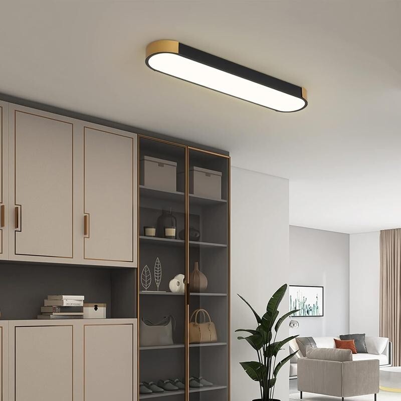 70CM Dimmable LED Ceiling Light Remote Control Gold Black Flush 36W 6500K