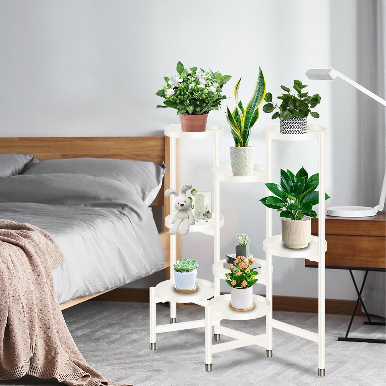 8 Tier Black Metal Plant Stand | Tall Indoor Outdoor Flower Pot Display Rack