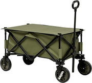 Folding Garden Trolley Cargo Wagon 100kg Outdoor Utility Cart on Wheels