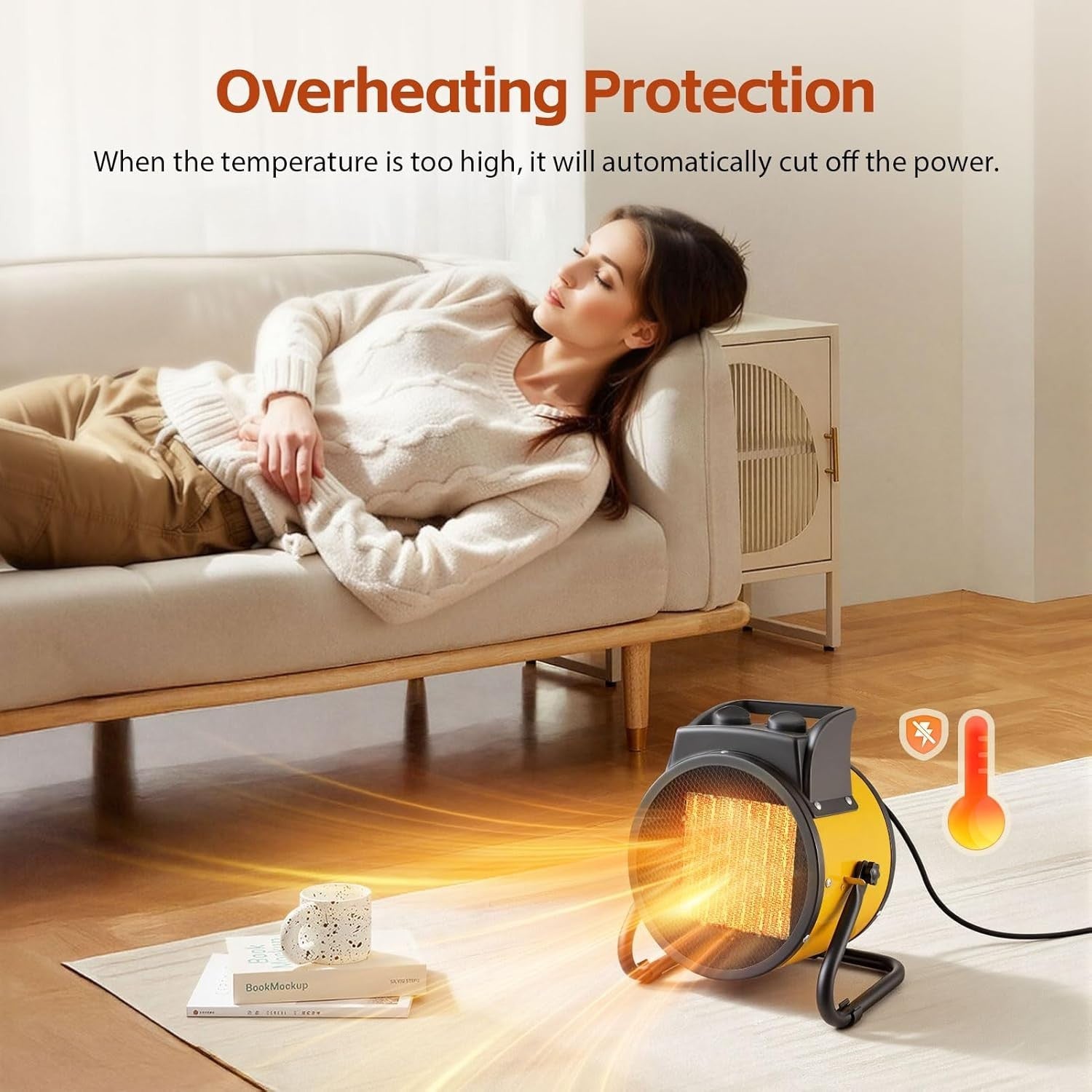 Industrial Electric Space Heater 3000W Fast Heating Thermostat Portable
