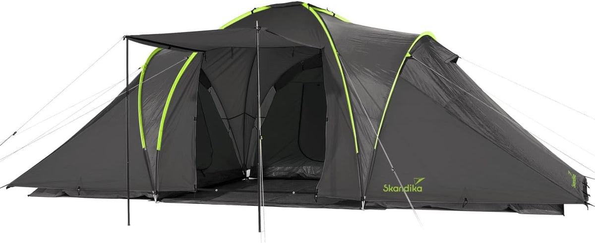 6 Man Family Dome Tent 3000mm Waterproof 3 Cabins Living Area