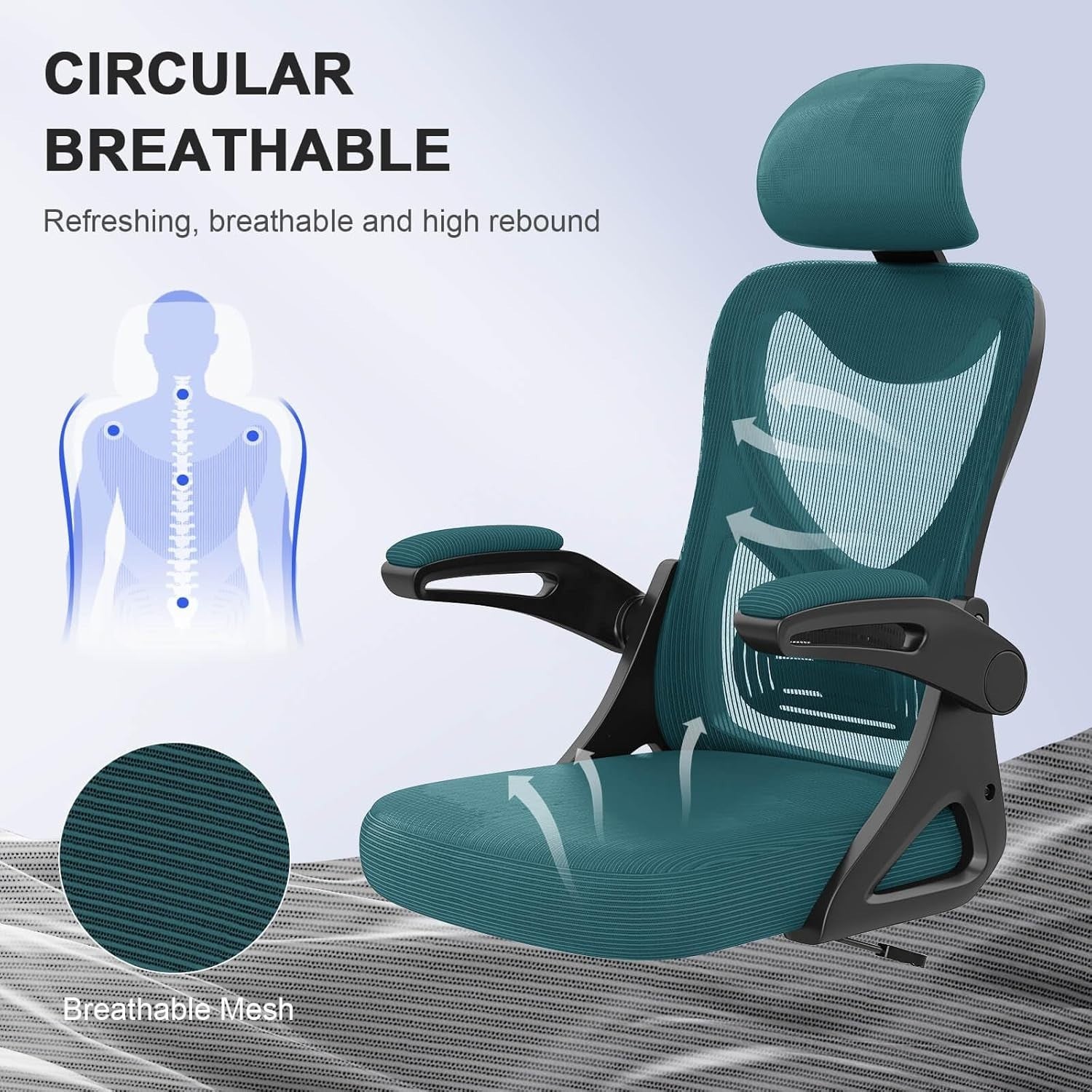Ergonomic High Back Office Chair Desk Computer Chair Adjustable Lumbar Headrest