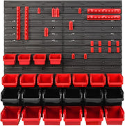 Wall Mounted Workshop Tool Organizer Storage Bins Pegboard Set