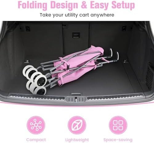 90L Folding Shopping Trolley 8 Wheels Large Waterproof Cart Portable Grocery