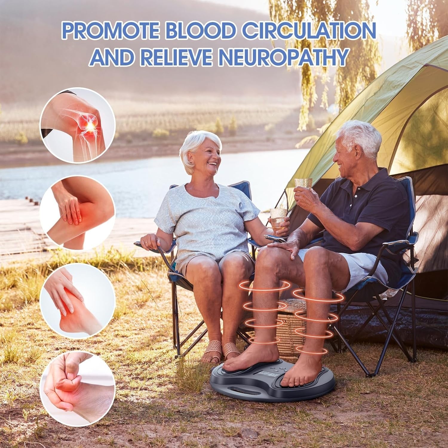 Rechargeable EMS Foot Massager Pain Relief Circulation Booster for Neuropathy