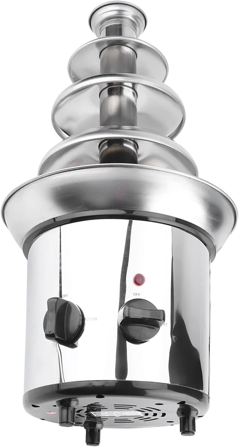 4 Tier Chocolate Fountain Machine Stainless Steel Fondue Melter Party