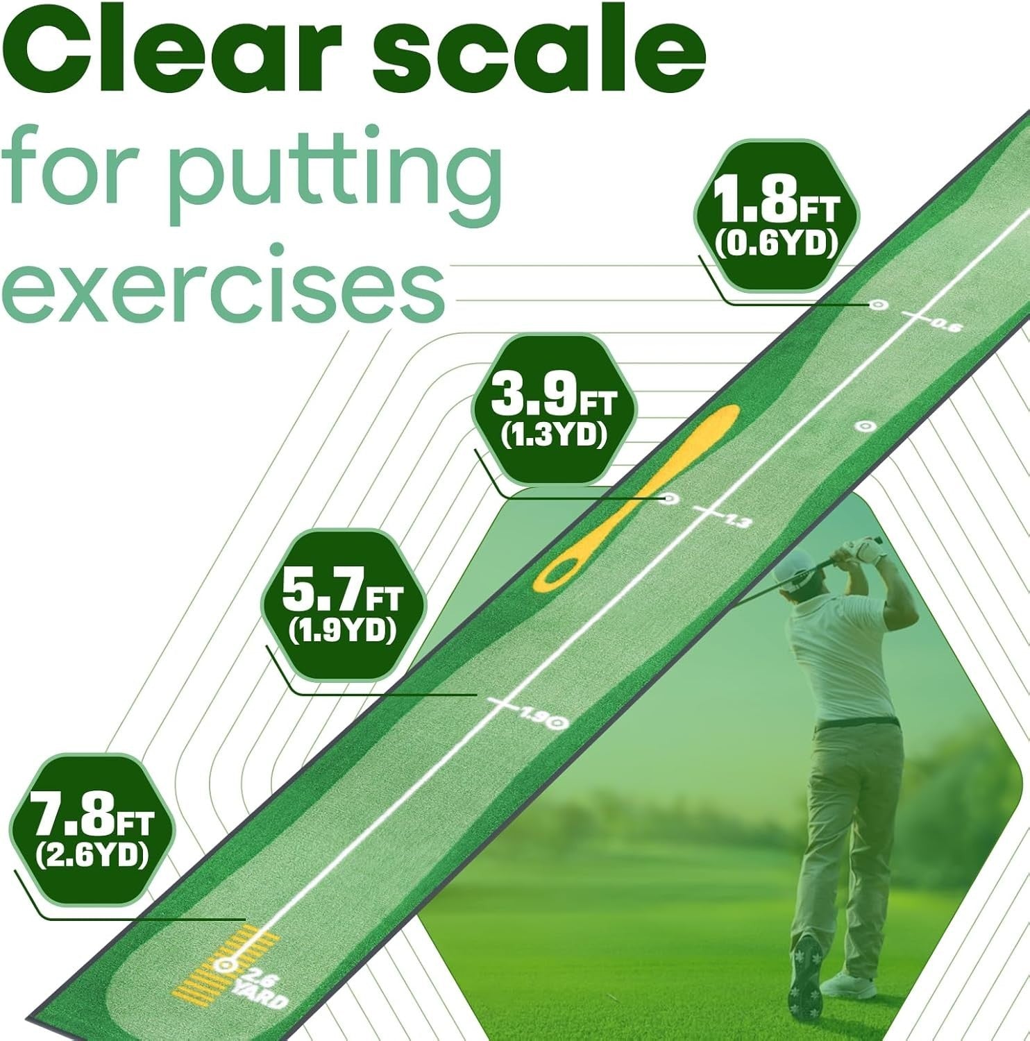 Golf Putting Mat Indoor Outdoor Practice Green 40in Anti Slip Training Aid