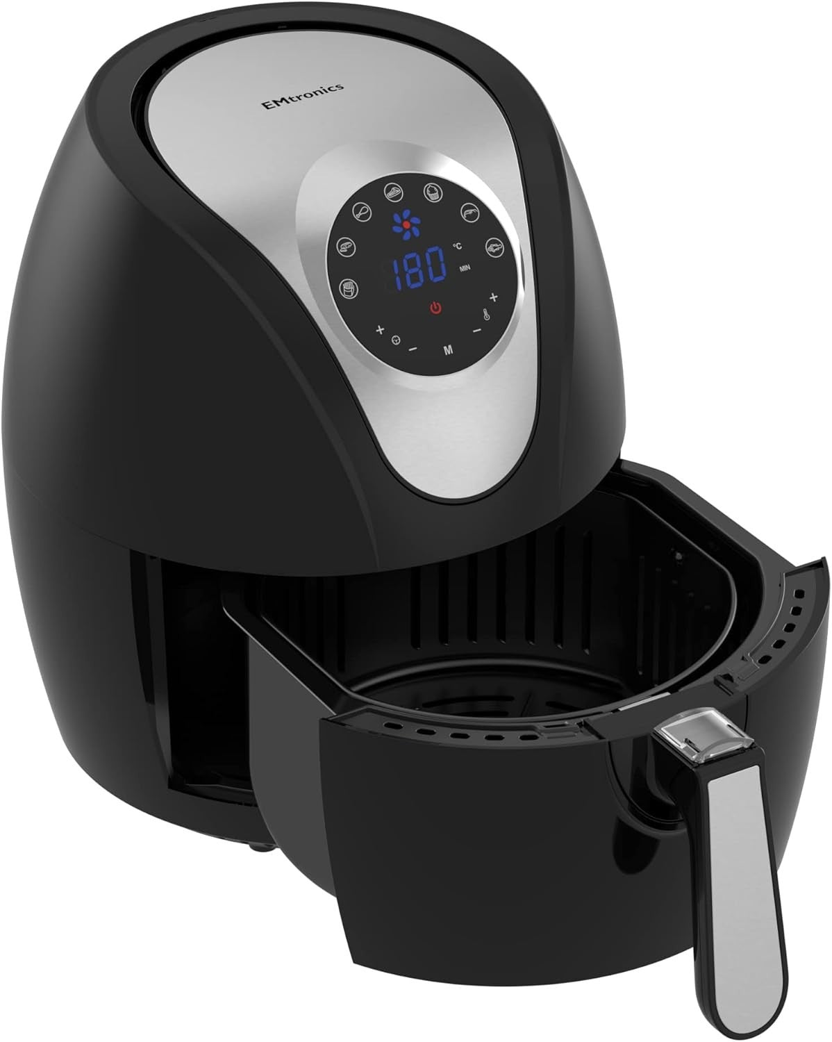 4.5L Air Fryer + 20L Microwave Grill Set Temp Probe 60min Low Oil Black