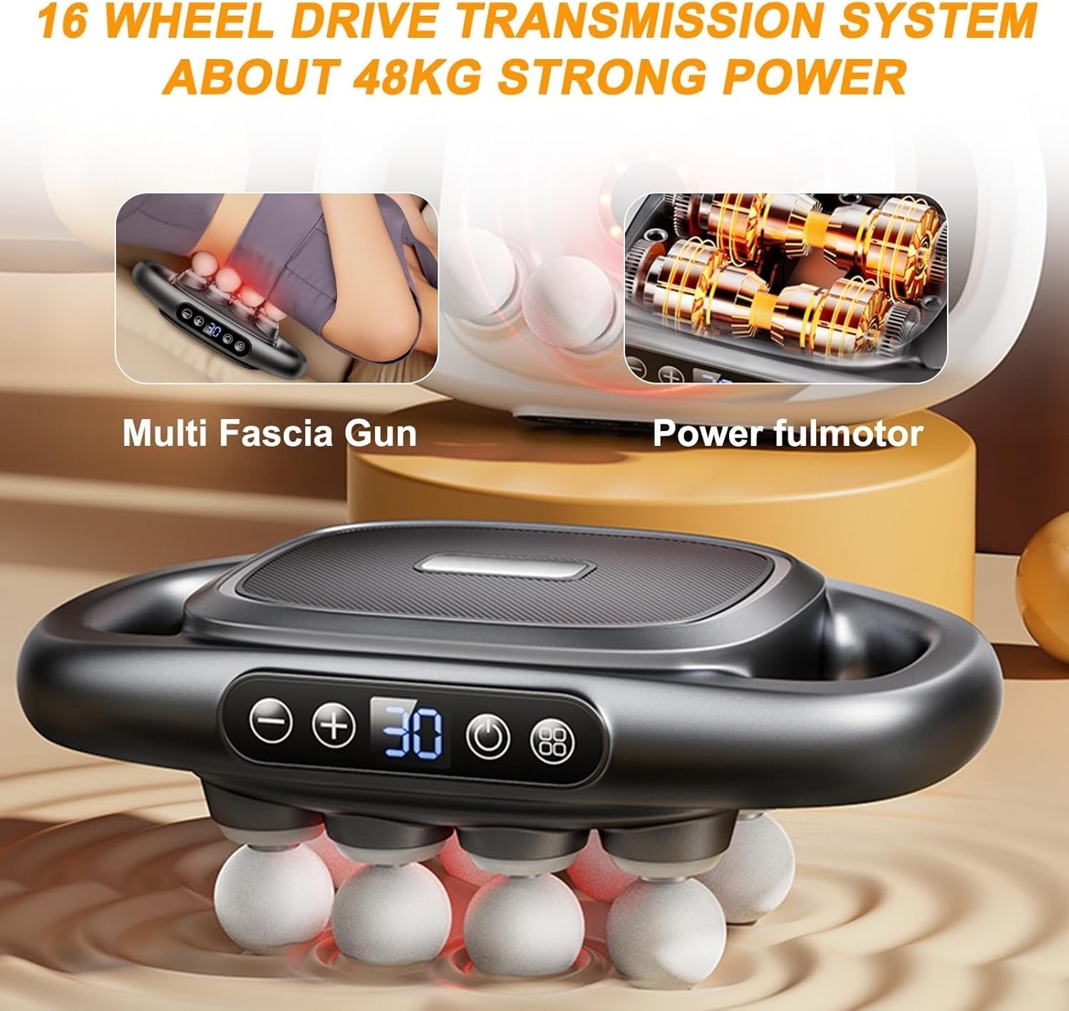 16 Head Deep Tissue Massage Gun Powerful Muscle Pain Relief Full Body