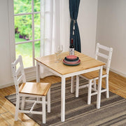 Solid Wooden 2-Seater Dining Table Set | Compact Kitchen Table & Chairs