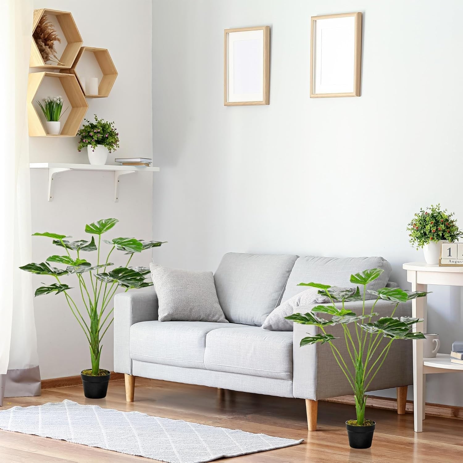 Set of 2 85cm Artificial Monstera Trees Potted Indoor Outdoor Home Garden Decor
