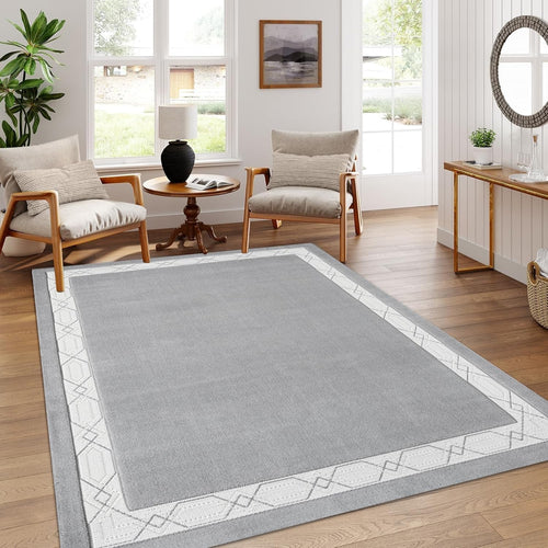 Washable Geometric Area Rug 160x230cm Anti Slip Soft Pile Living Room Carpet
