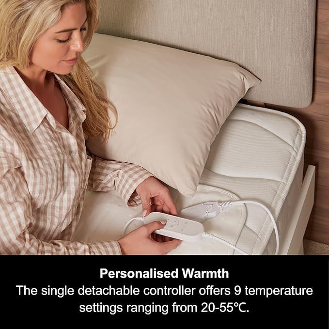 Electric Heated Under Blanket King Size 9 Heat Timer Washable Fleece