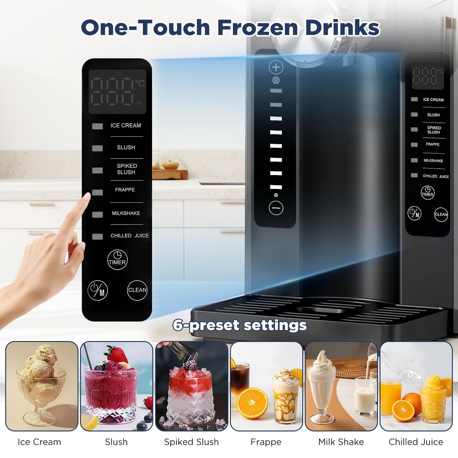 Frozen Drink Maker Slush Machine 2.6L Self Cleaning LED Touch