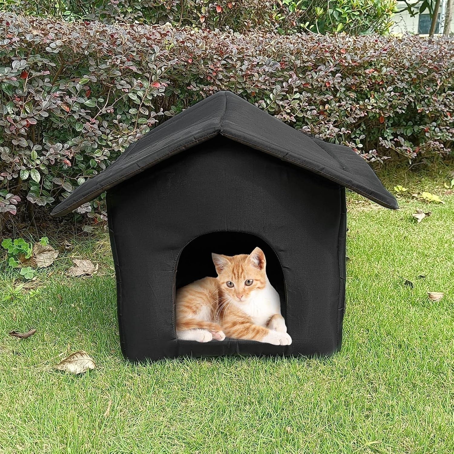 Waterproof Outdoor Cat House – Winter Shelter, Foldable, Warm Bed 40cm