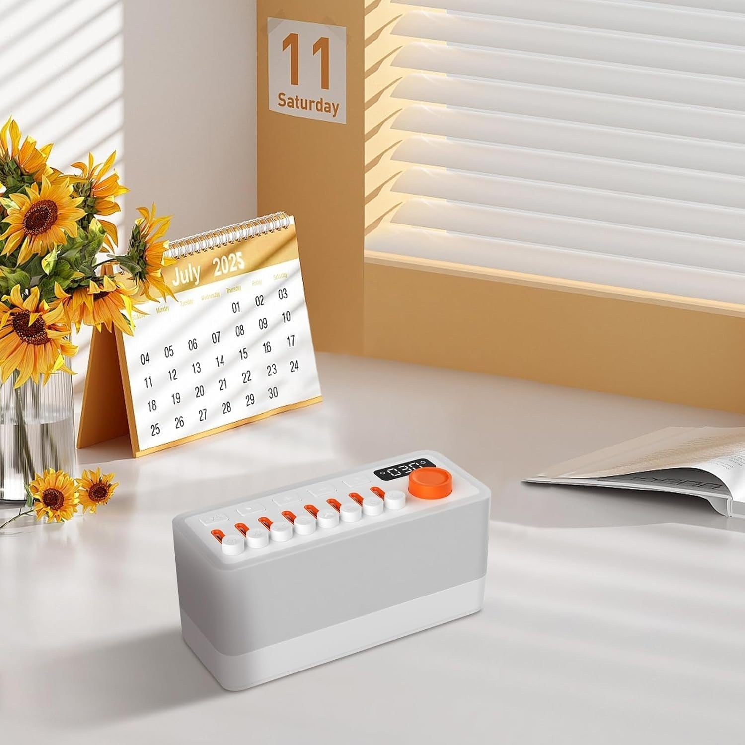Portable White Noise Machine Bluetooth Speaker with Timer & RGB Light