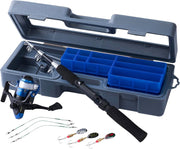Travel Spinning Rod & Reel Combo Predator Fishing Kit with Case & Lures