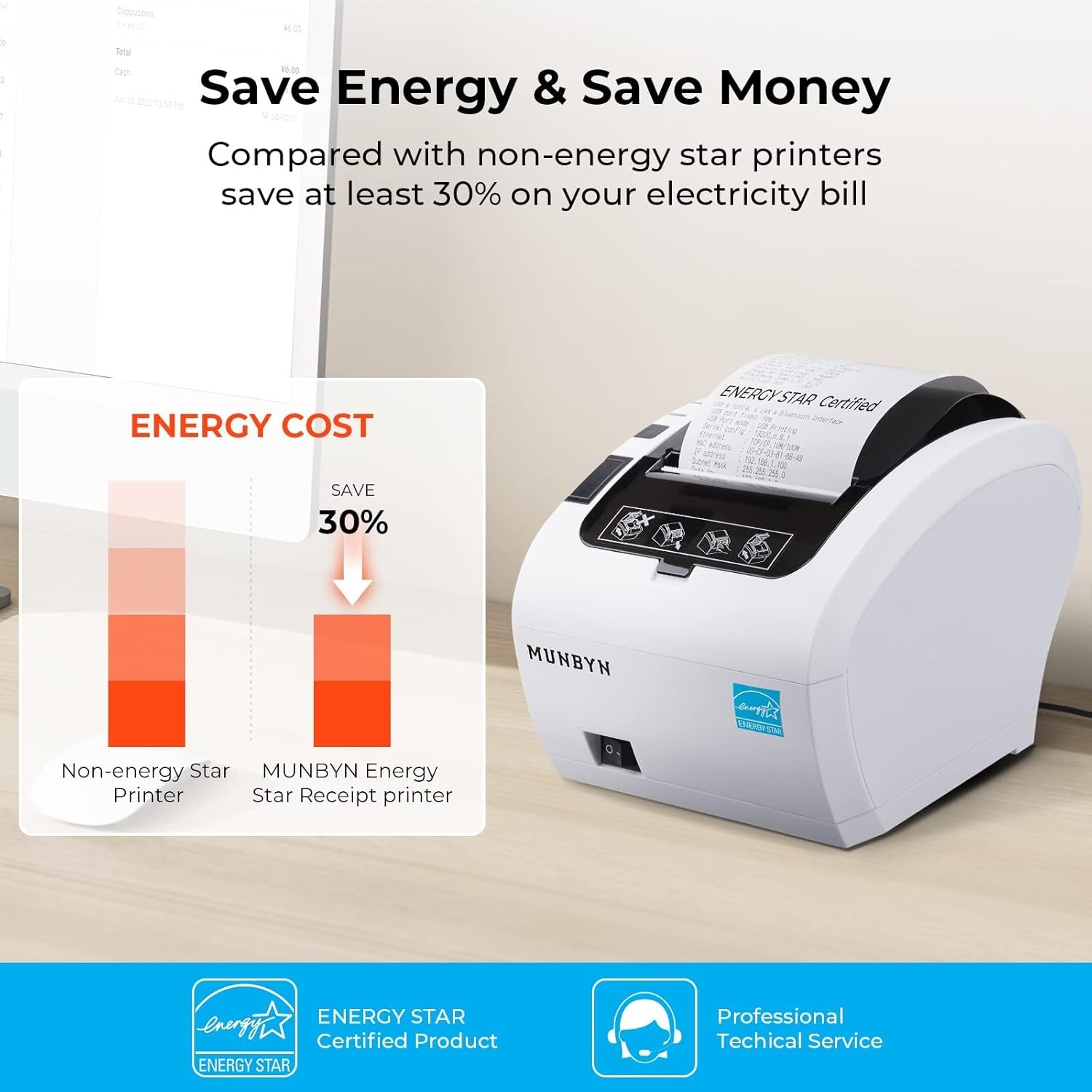Android Thermal Receipt Printer POS USB/Ethernet/Serial