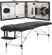 Portable Aluminium Massage Table Adjustable Spa Facial Tattoo Bed w/ Face Hole