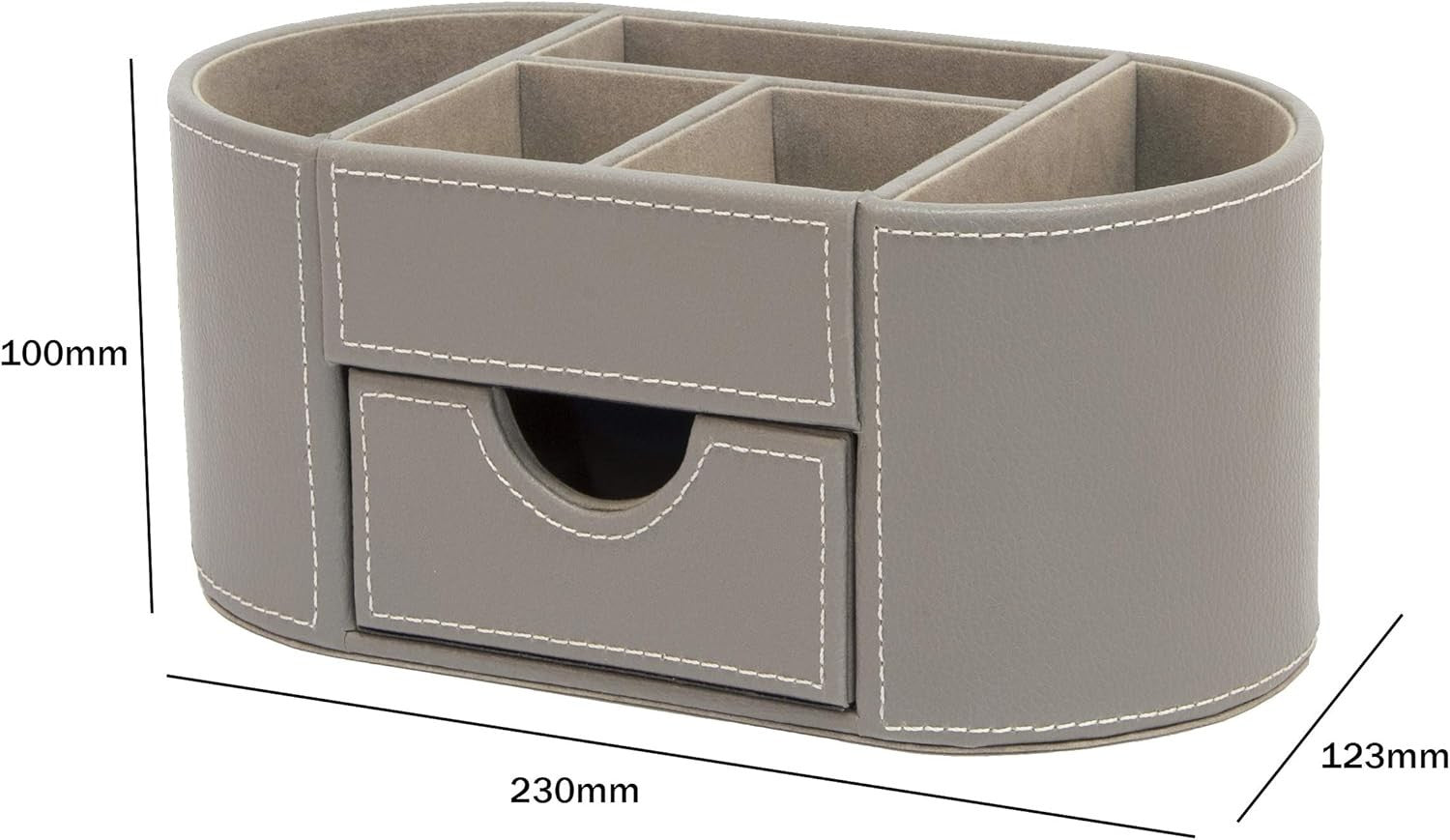 Faux Leather Desk Organiser 6 Compartments  Office Tidy 18-Pack