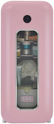 Retro Drinks Cooler Fridge Wireless Phone Charger Pink Glass Door 48L