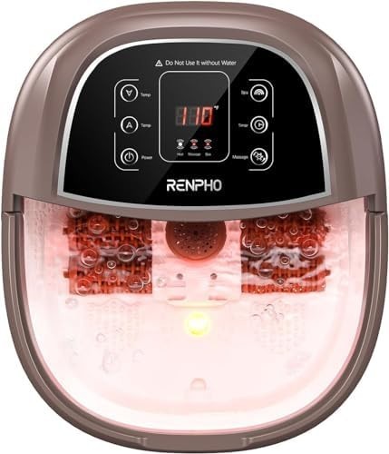 Electric Foot Spa Massager with Heat, Auto Rollers & Adjustable Timer