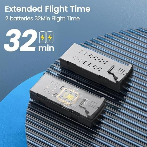 Foldable Drone with 1080P HD Camera, Brushless Motors, 32Min Flight Time, FPV
