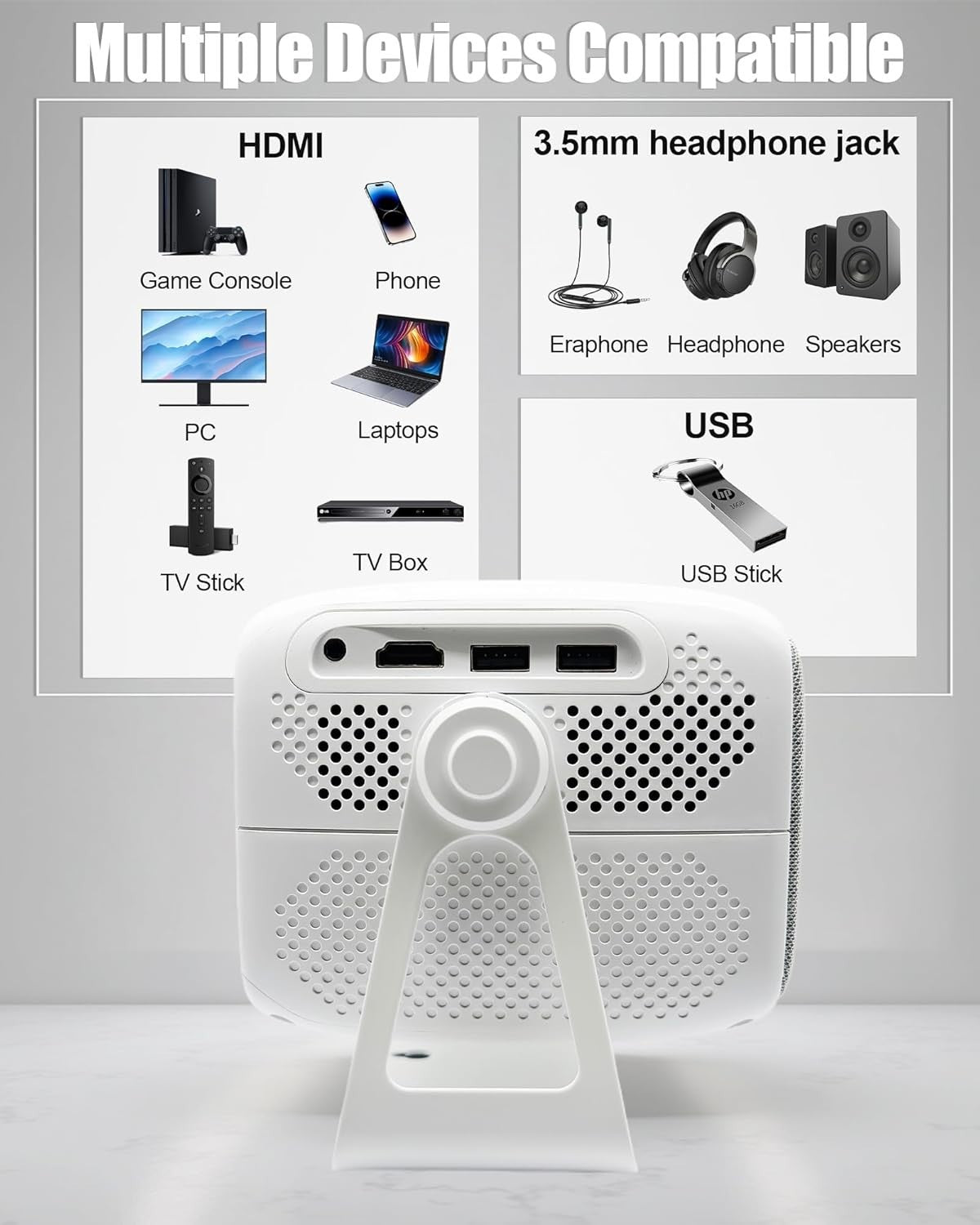 1080P Smart Projector WiFi Bluetooth Electric Focus 4K Outdoor