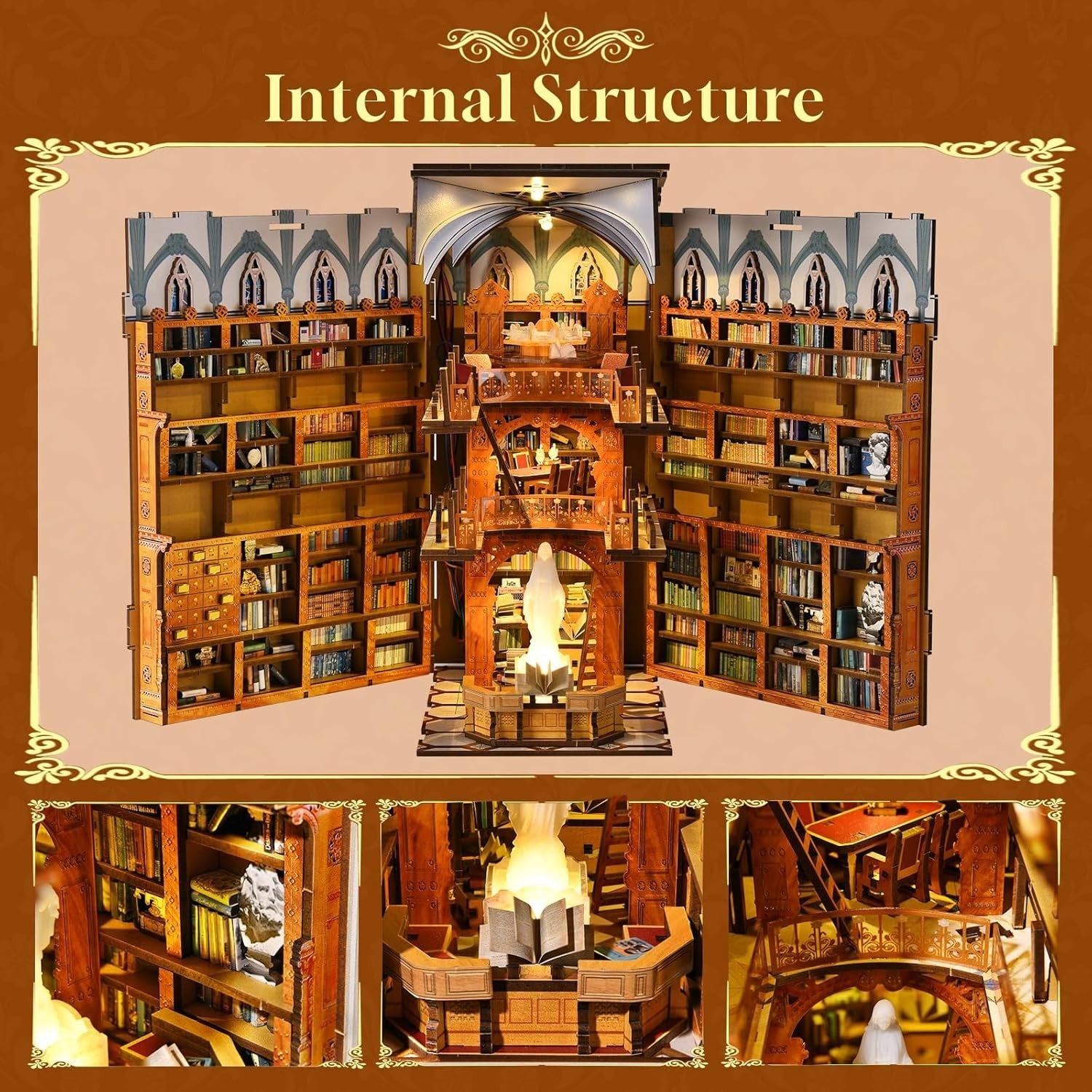 3D Wooden Magic Cello Music Box Puzzle with Light & Bluetooth Sound