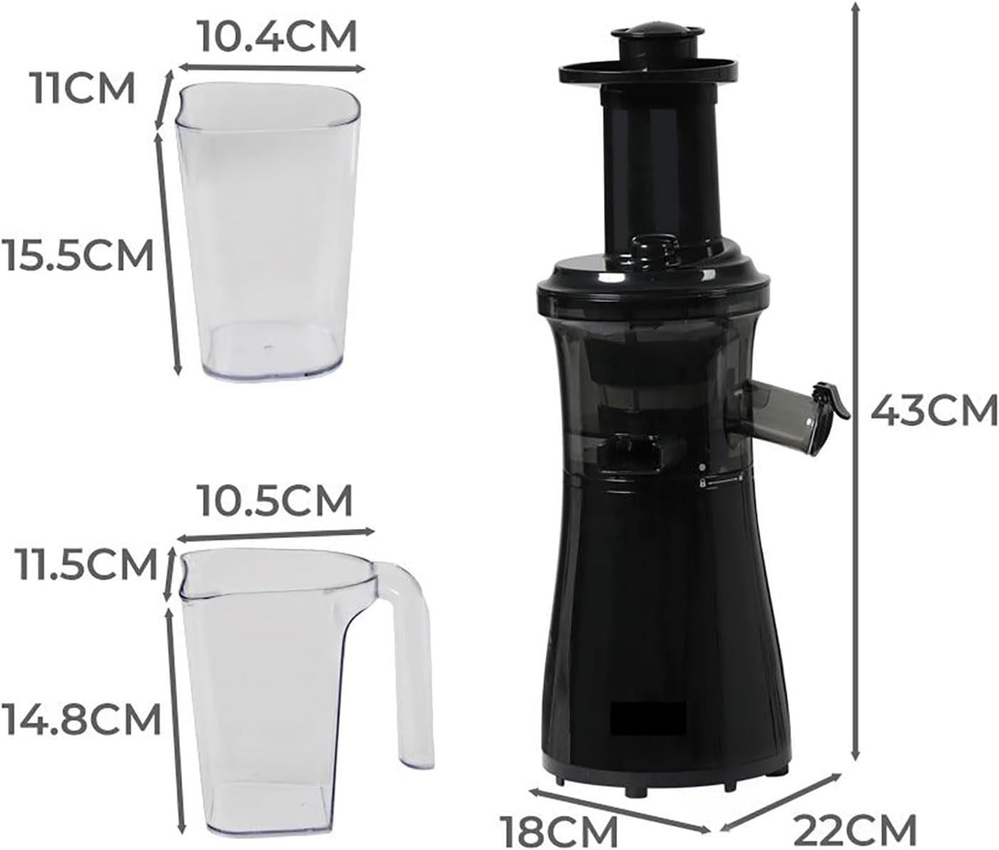 Slow Masticating Juicer Cold Press Quiet Motor Reverse Easy Clean