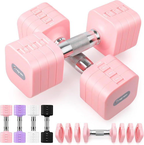 10kg Adjustable Dumbbell Set 2x5kg Non-Roll Home Gym Hand Weights