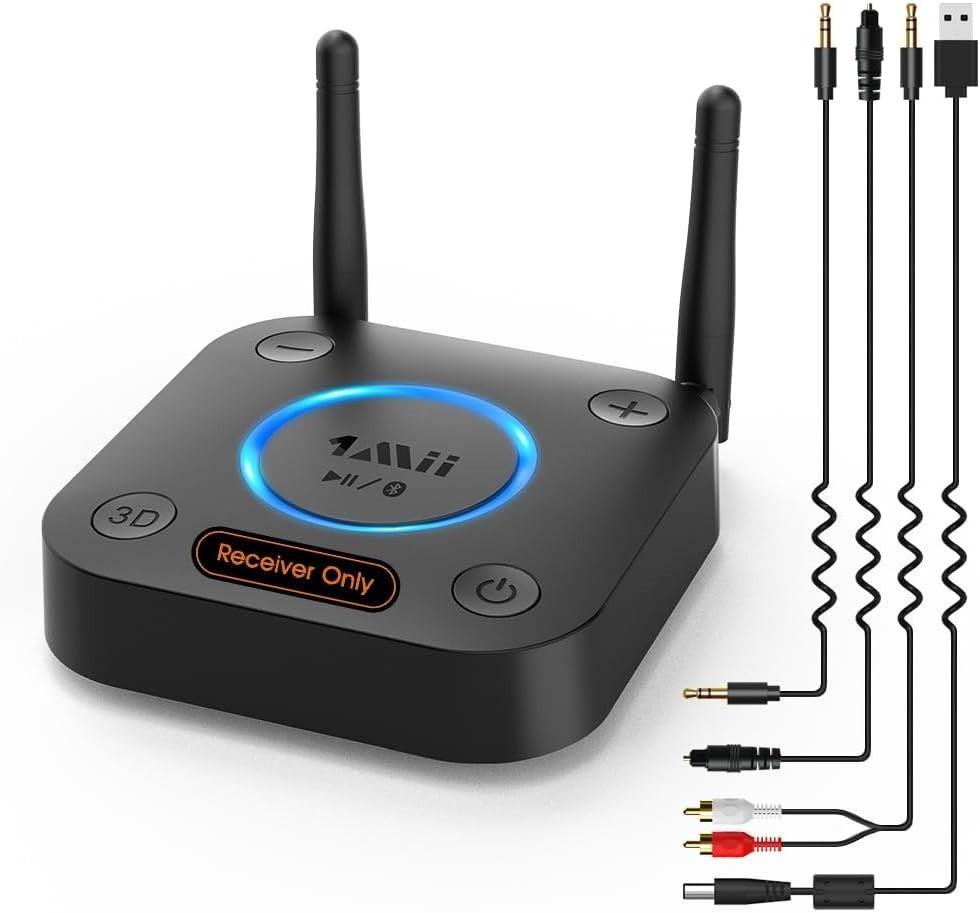 Long Range Bluetooth 5.1 Receiver aptX HD Optical RCA Coaxial Volume Control