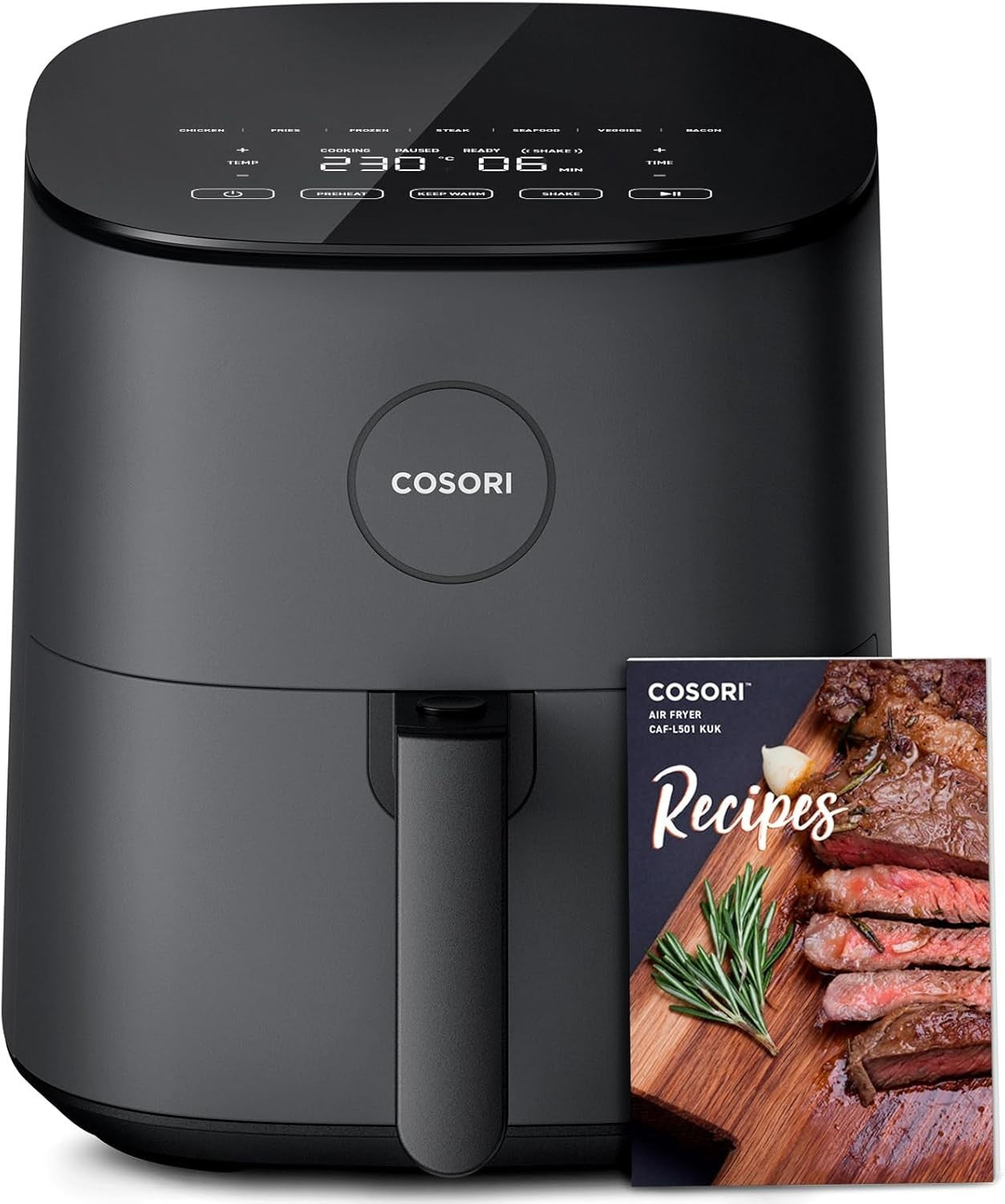 4.7L Compact Air Fryer 9-in-1 Rapid Cook Oven Max 230°C Digital Display Quiet