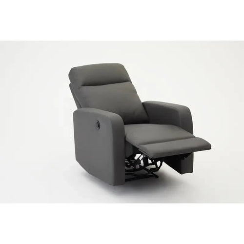 Grey Electric Recliner Armchair PU Leather Sofa Chair Foam Filled