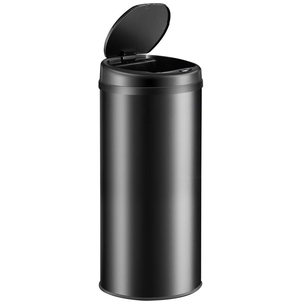 50L Motion Sensor Kitchen Bin Black Undercounter Stainless