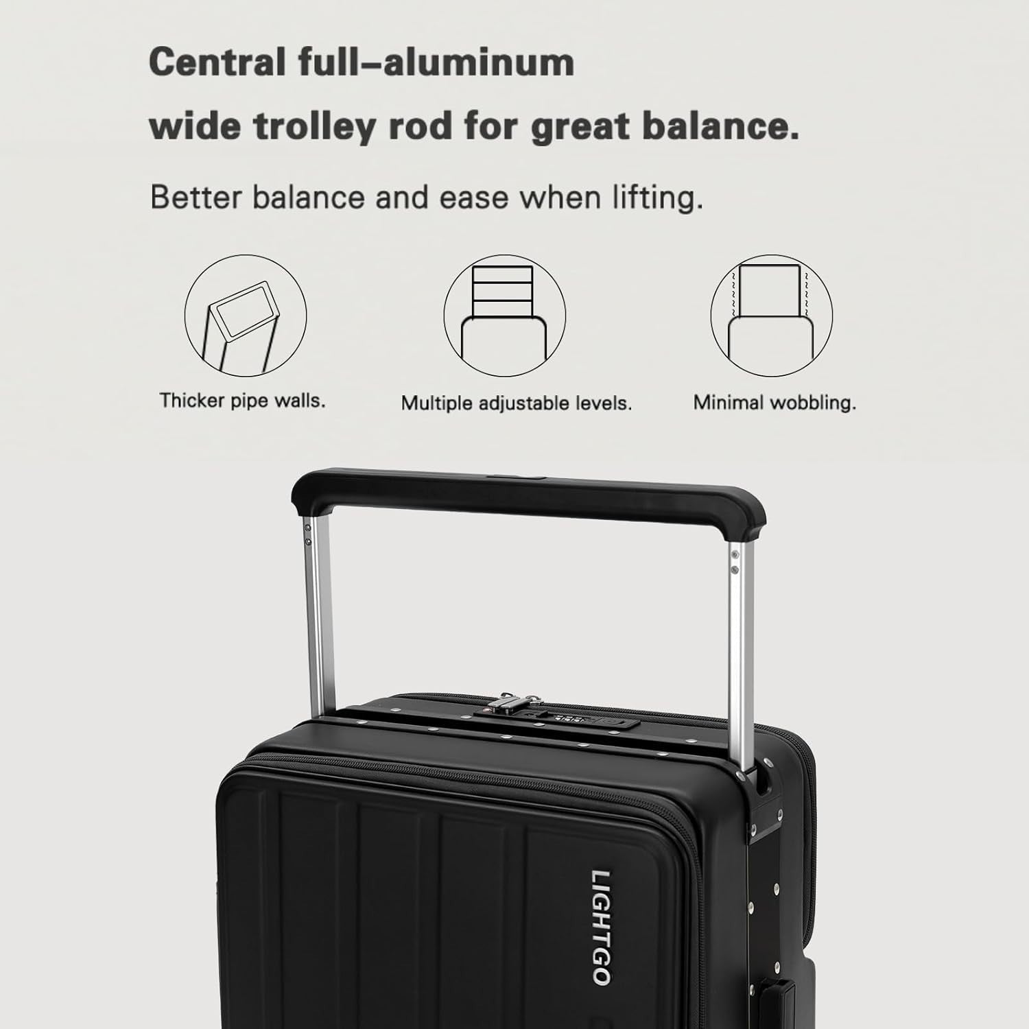 24” Dual Access Checked Suitcase Front Back Open Hard Shell
