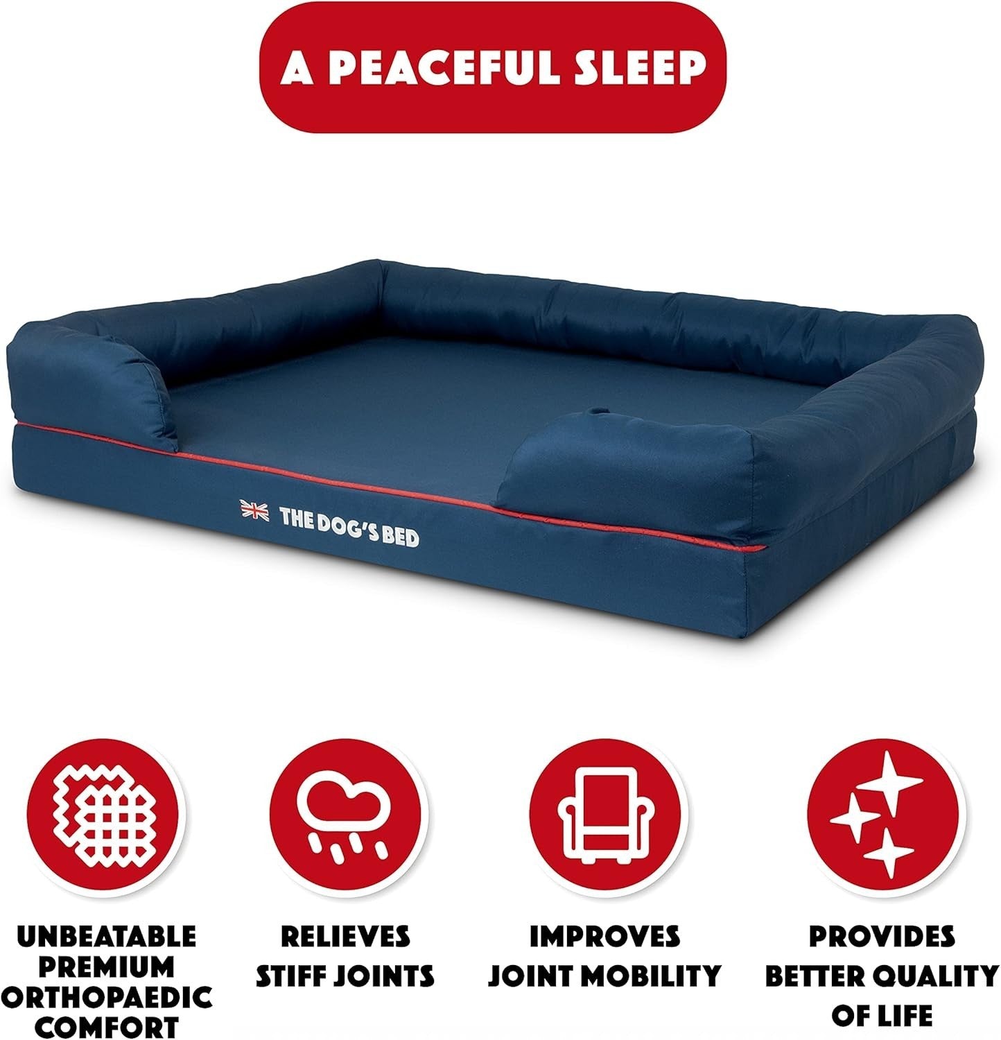 Orthopedic Memory Foam Dog Bed XL Waterproof 111x86cm