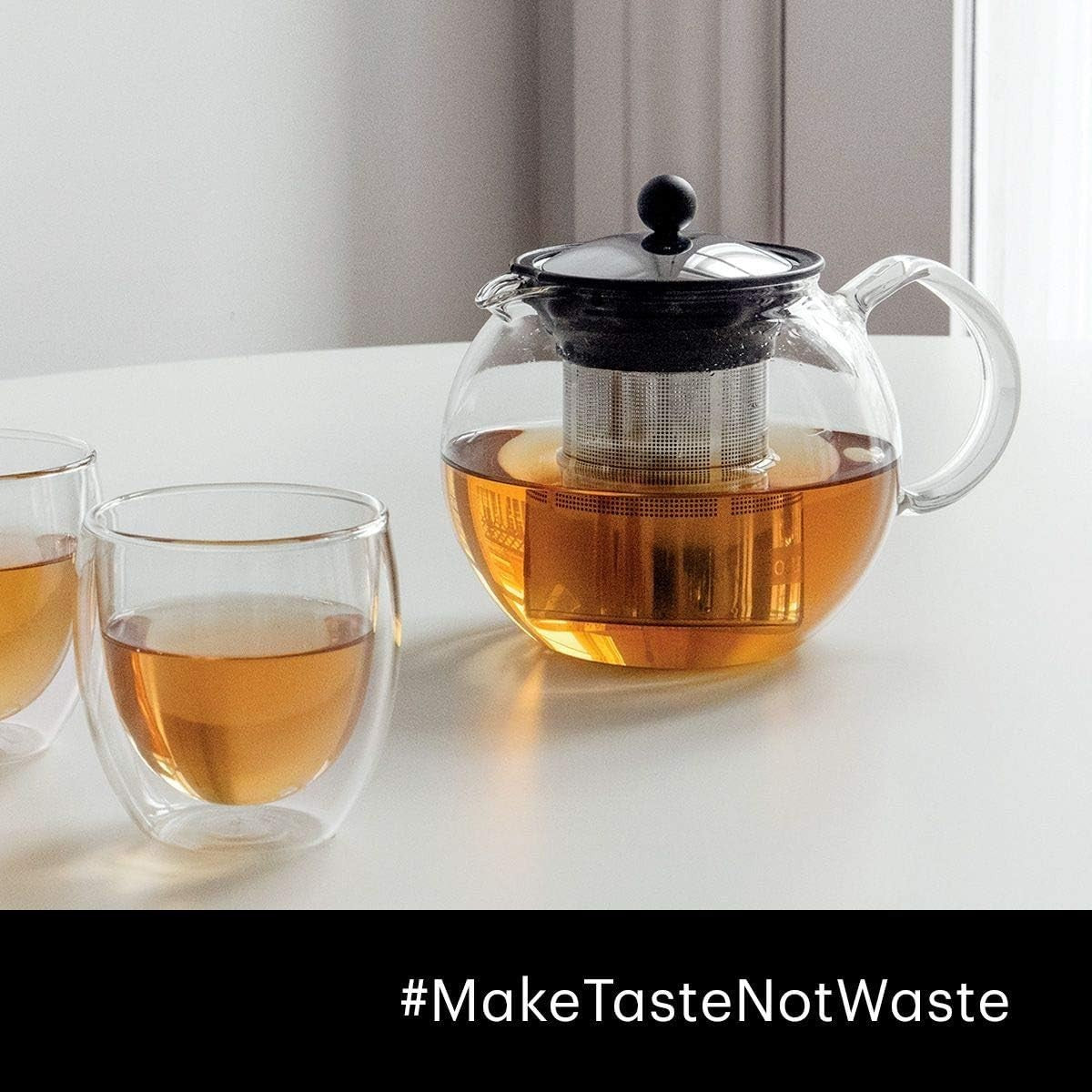 Tea Press Teapot 1.5L Glass Tea Maker French Press Loose Leaf Infuser