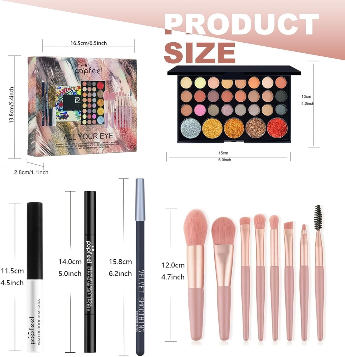 All In One Makeup Gift Set Eyeshadow Lipstick Blush Travel Kit