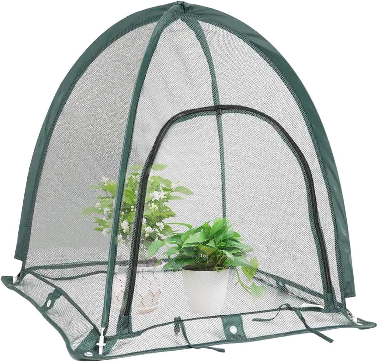 Small Pop-Up Mesh Greenhouse Tent 43x43x41cm Frost Protector for Plants